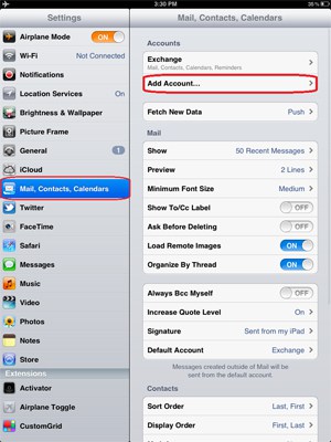 how to add another email account to your ipad