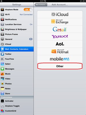cant add aol email to ipad cant add aol email to ipad